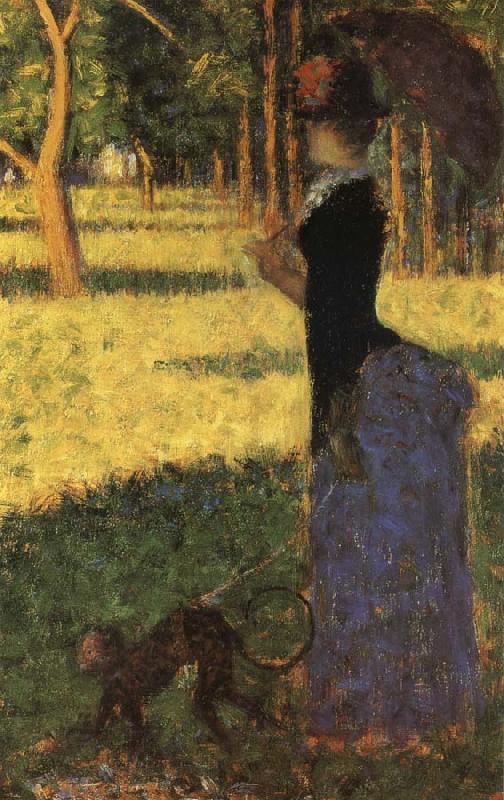 Georges Seurat Walk with the Monkey oil painting picture